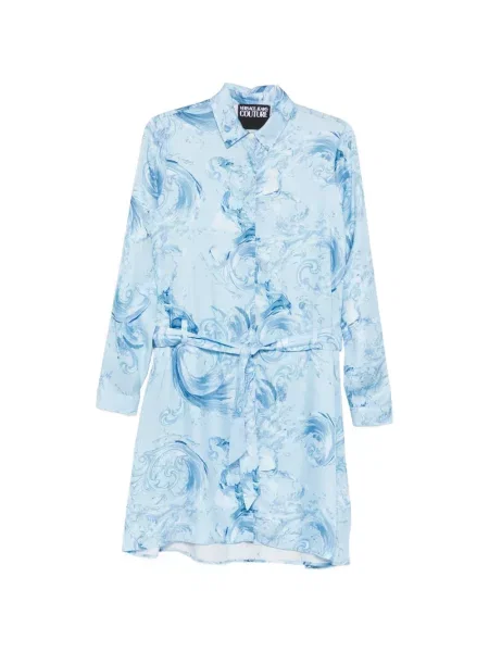 Rochie din denim Versace Jeans Couture de costum albastru
