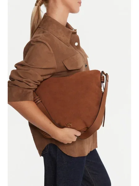 Geantă PINKO Hobo Zip Around Classic Al PLTT maro