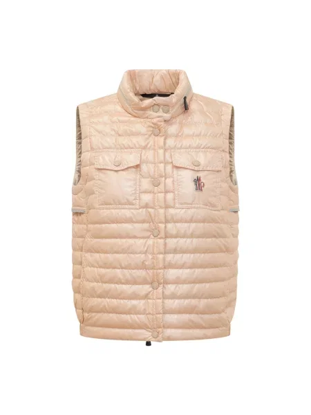 Kamizelka puchowa Moncler z kapturem różowa
