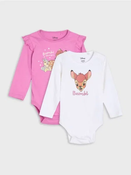 Sinsay body s potiskem 2 pack Bambi krémová