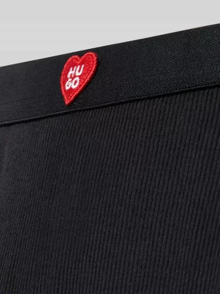 Krój regular fit szorty od piżamy z mieszanka modalu model HUGO HEART' czarne
