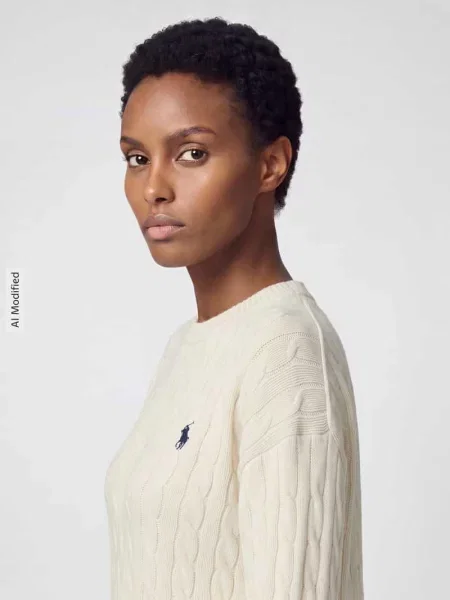 Sukienka z dzianiny z mieszanki wełny i kaszmiru Polo Ralph Lauren biała
