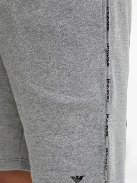 Pantaloni scurți Emporio Armani cu autograf cu cordon gri