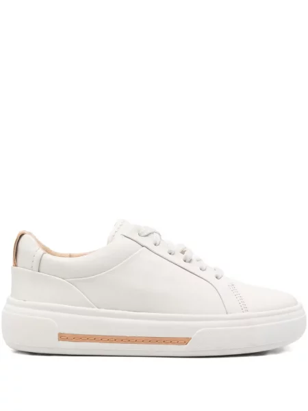 Sneakerși Clarks din piele alb