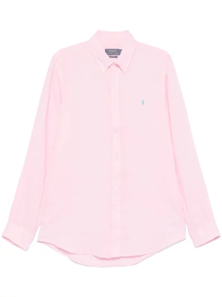 Siuvinėta dryžuota polo marškinėliai Polo Ralph Lauren balta