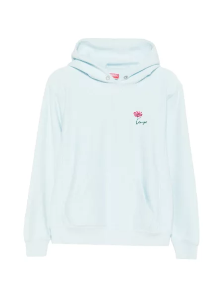 Hanorac cu glugă Kenzo cu broderie cu model floral albastru