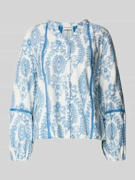 Bluzka o kroju regular fit z mieszanki model ‘Vero’ Lollys Laundry niebieska