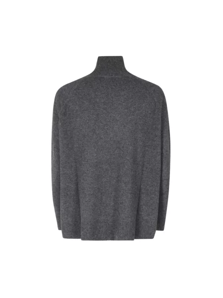 Dzianinowy sweter z golfem Weekend Max Mara do golfa szary