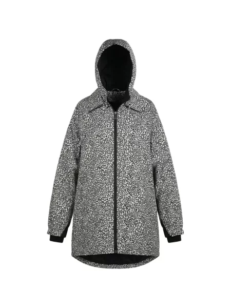 Palton Valentino Garavani cu glugă cu imagine cu model leopard alb