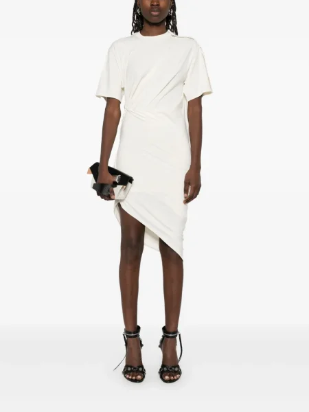 Rochie midi Mugler până la genunchi de costum alb