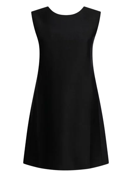 Rochie mini Sandbeige fără mâneci de costum negru