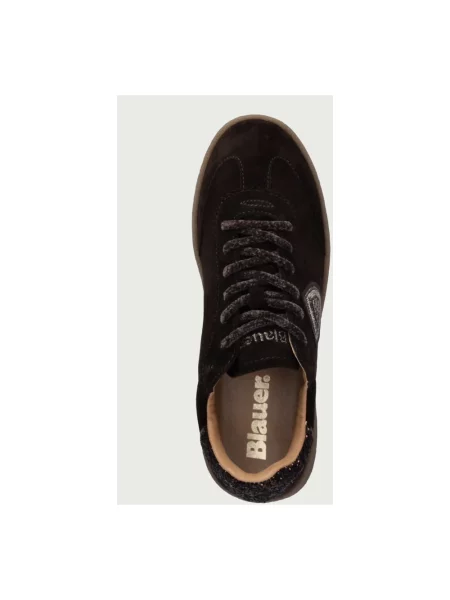 Sneakersy Blauer skórzane brązowe