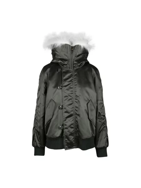 Kurtka bomber Dondup z kapturem zielony