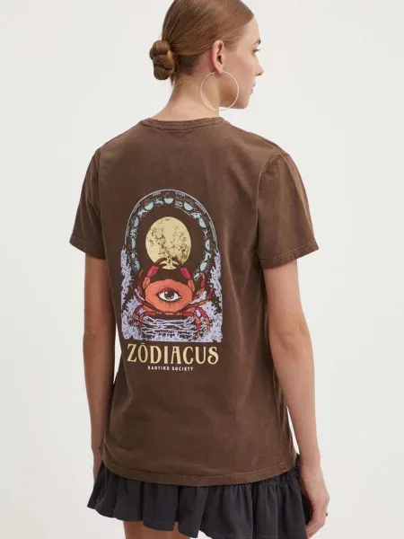 Koszulka Kaotiko Washed Zodiacus brown brązowa