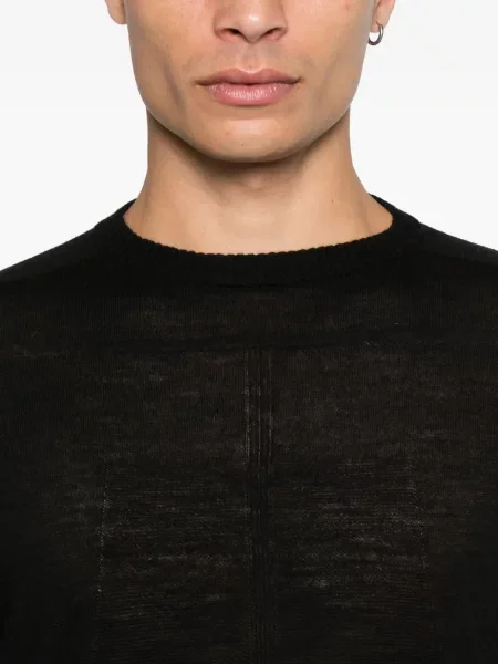 Pulover Rick Owens de lână cu decolteu rotund negru