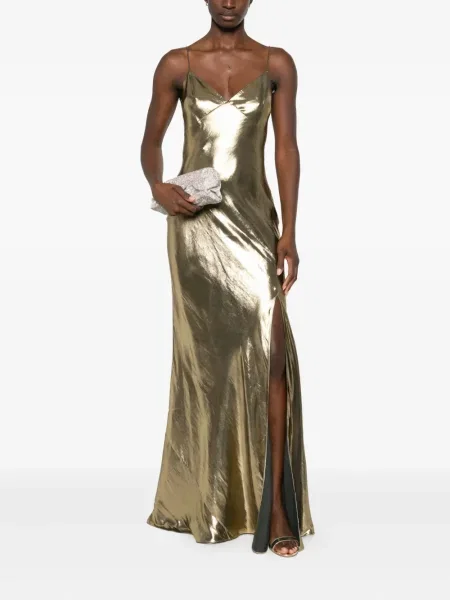 Rochie maxi Self-portrait de costum auriu