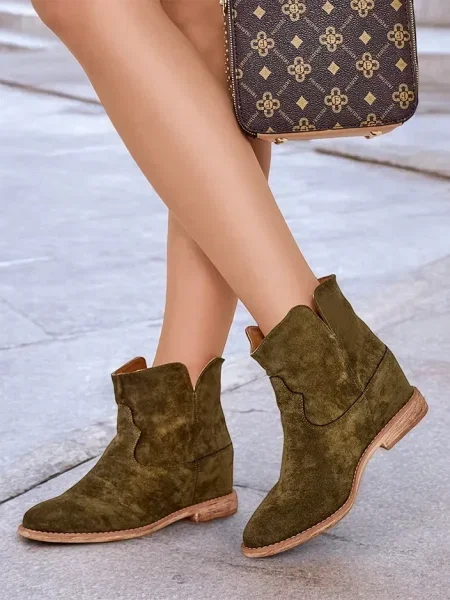 Cizme scurte Resti cu pană cowboy kaki