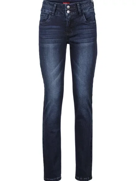 Modelujące dżinsy ze stretchem o kroju slim fit niebieskie