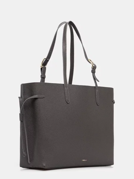 Кожаная сумка Furla серая