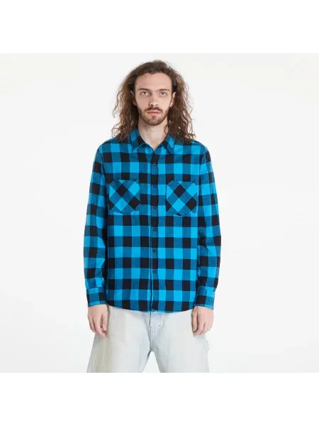 Риза Urban Classics Checked Flanell Shirt Black/ Blue XL черно