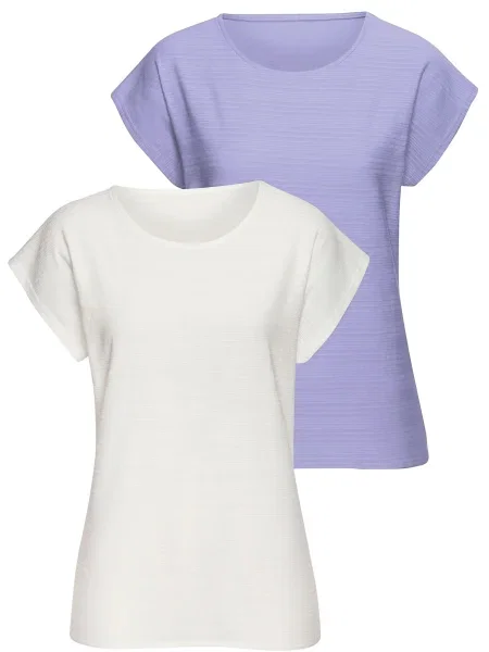 VIVANCE Tricou mov lavandă / natural alb