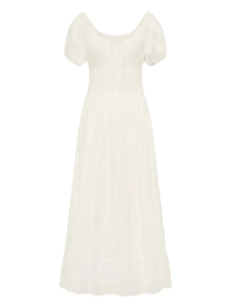 Rochie midi Faithfull The Brand până la genunchi de costum alb