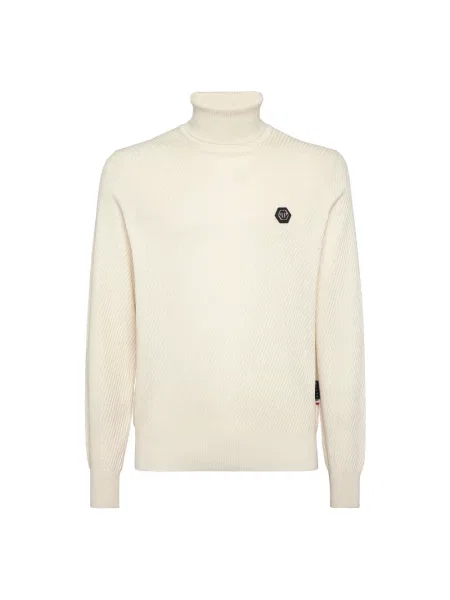 Sweter Philipp Plein wełniany beżowy