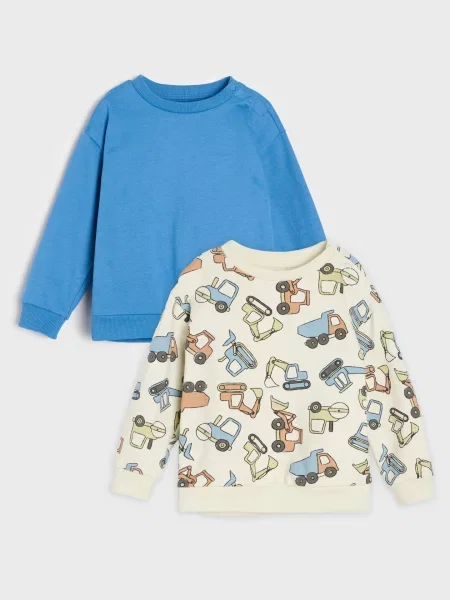 Sinsay mikiny crewneck s motivem vozidel 2 pack šedá