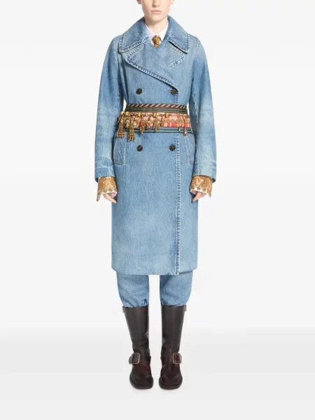 Siuvinėtas diržas Dries Van Noten mėlyna