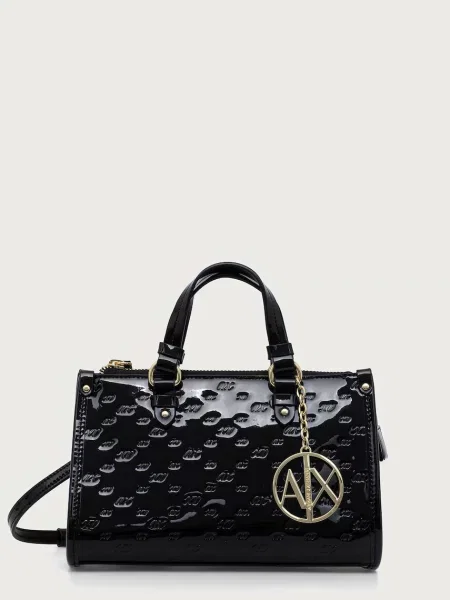 Armani Exchange geantă crossbody pentru femei cu imitație de piele negru