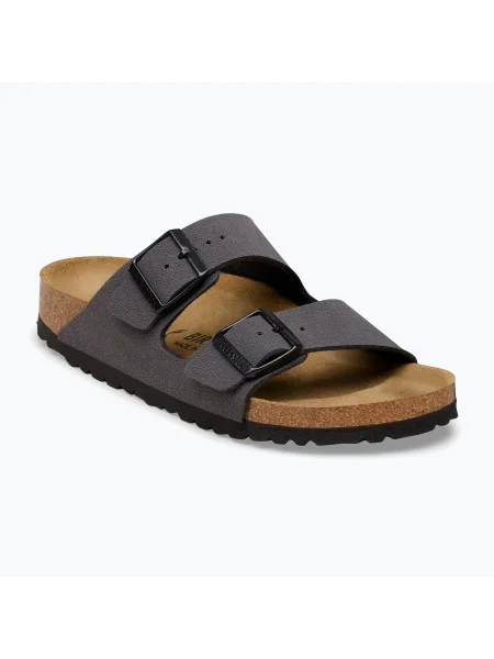 Papucsok BIRKENSTOCK Arizona BF Narrow velvet gray/black Arizona Birko-Flor Narrow fekete