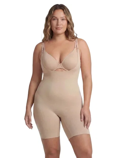 Cfab Alakformáló body Bodysuit Sculpting Shapewear mit offener Brust' bézs