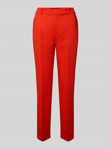 Spodnie z mieszanki i elastanu w kant Lauren Ralph Lauren czerwone