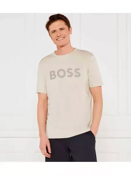 BOSS GREEN Póló Tee Active | stretch bézs