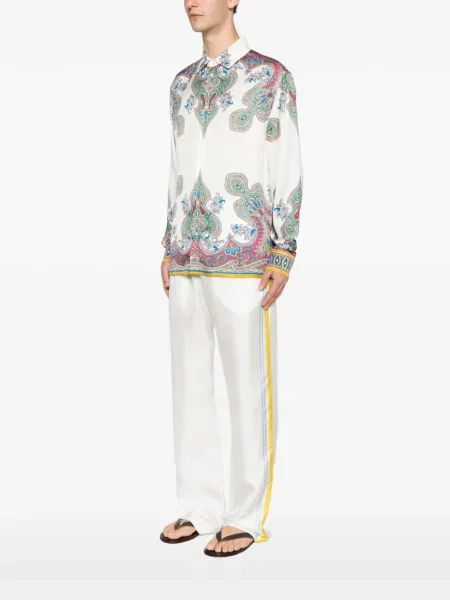 Риза Etro с принт с пейсли десен бяло