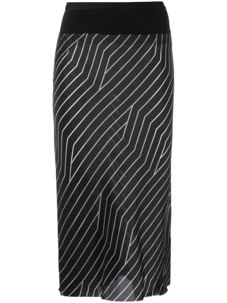 Spódnica midi Rick Owens w paski do kolan czarna