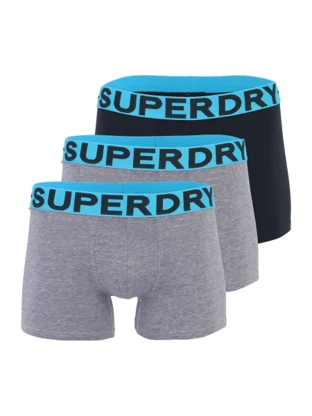 Superdry Boxeri albastru aqua / gri amestecat negru