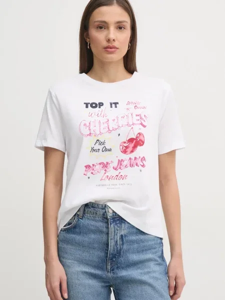 Тениска Pepe Jeans ROXANE бяло
