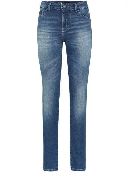 Blugi Philipp Plein cu broderie albastru