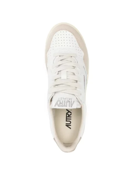 Sneakerși Autry din piele de căprioară alb
