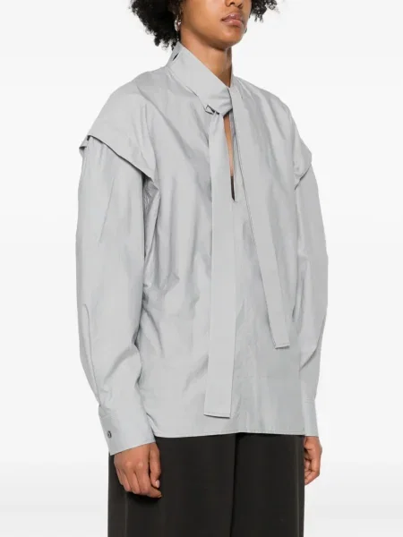 Top Lemaire cu decolteu în V albastru