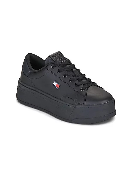 Superge Tommy Jeans s platformo z avtogramom črna