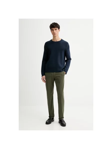 Sweter z dzianiny kroju regular fit z mieszanki bawełny Marc O'polo Denim niebieski