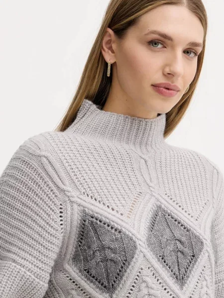 Светр із додаванням вовни Twinset гольф сірий