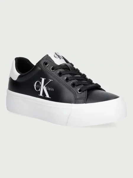 Calvin Klein VULC FLATFORM LACEUP LOW LTH sportcipő női fekete
