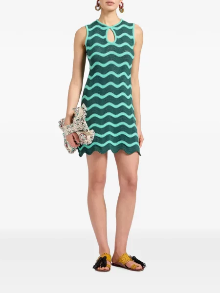 Rochie mini La Doublej tricotate verde