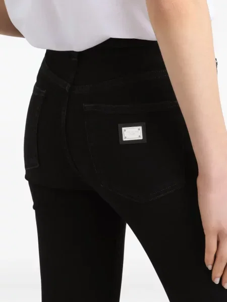 Blugi Dolce & Gabbana cu talie înaltă negru