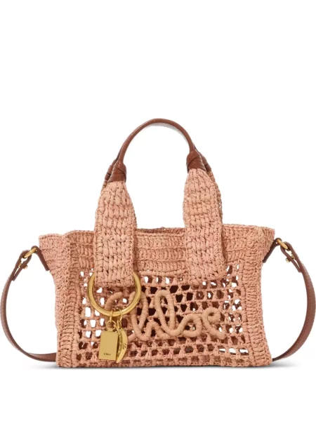 Shopper táska Chloe autogrammal rózsaszín