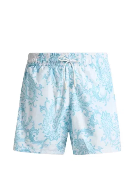 Slip de baie Etro cu model paisley alb
