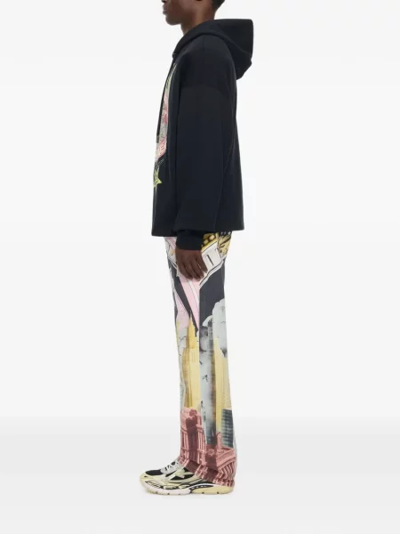 Hanorac cu glugă Off-white cu imagine alb